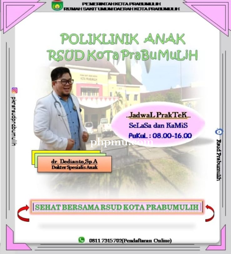 JADWAL DOKTER SPESIALIS ANAK HARI KAMIS RSUD KOTA PRABUMULIH